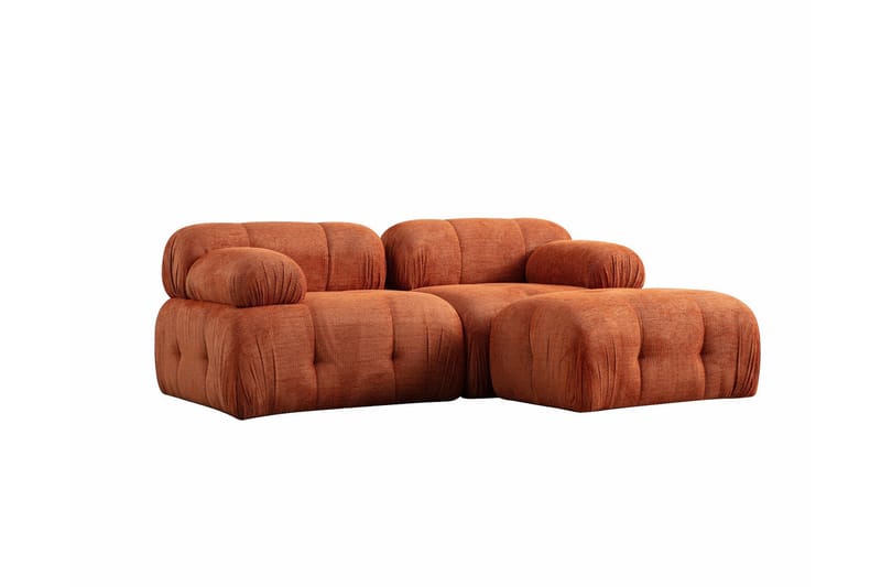 Belgin Bubblig Divansoffa 2-sits med fasta armstöd - Orange - Möbler - Soffa - Modulsoffa - Komplett modulsoffa