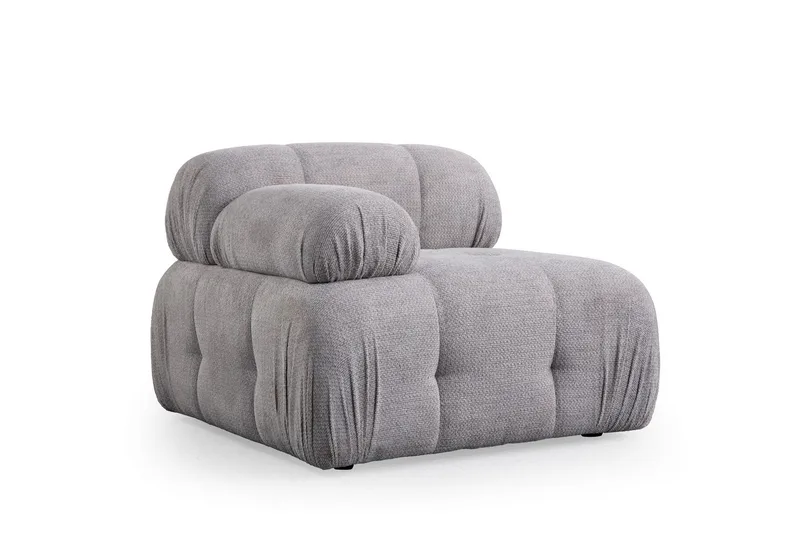 Belgin Bubblig Divansoffa 3-sits med fasta armstöd - Ljusgrå - Möbler - Soffa - Modulsoffa - Komplett modulsoffa
