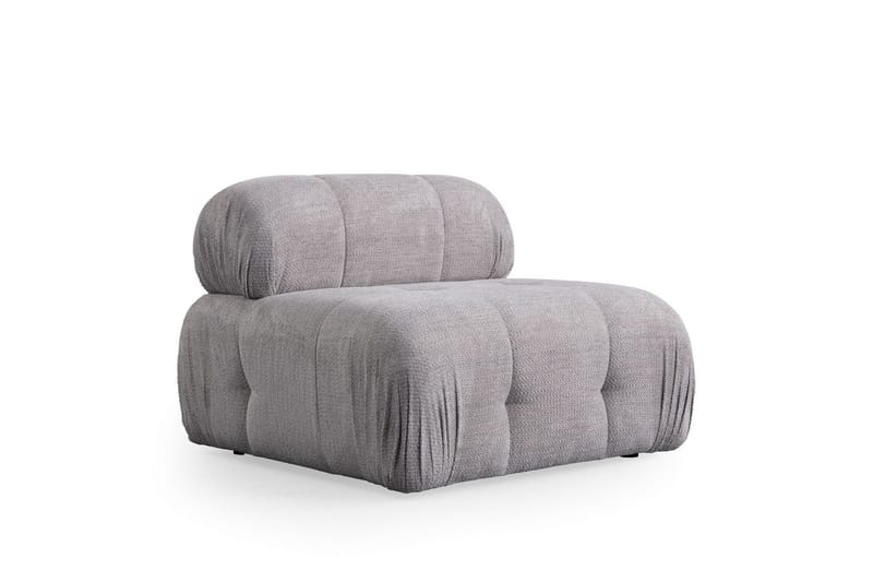 Belgin Bubblig Divansoffa 3-sits med fasta armstöd - Ljusgrå - Möbler - Soffa - Modulsoffa - Komplett modulsoffa