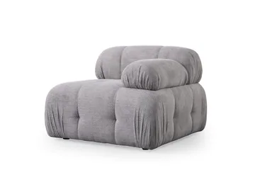 Belgin Bubblig Divansoffa 3-sits med fasta armstöd - Ljusgrå - Möbler - Soffa - Modulsoffa - Komplett modulsoffa