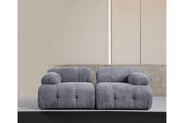 Belgin Bubblig Soffa 2-sits med fasta armstöd - Grå - Möbler - Soffa - Modulsoffa - Komplett modulsoffa