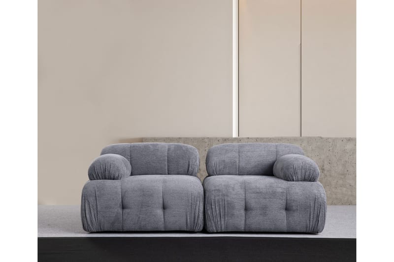 Belgin Bubblig Soffa 2-sits med fasta armstöd - Grå - Möbler - Soffa - Modulsoffa - Komplett modulsoffa