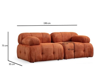 Belgin Bubblig Soffa 2-sits med fasta armstöd - Orange - Möbler - Soffa - Modulsoffa - Komplett modulsoffa