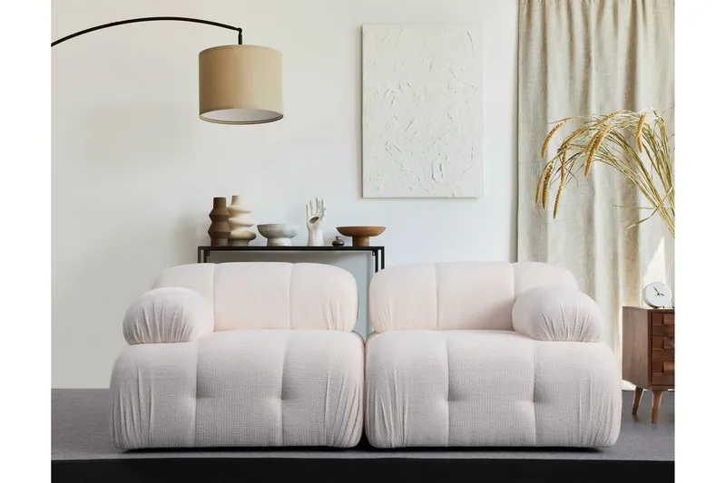 Belgin Bubblig Soffa 2-sits med fasta armstöd - Vit - Möbler - Soffa - Modulsoffa - Komplett modulsoffa