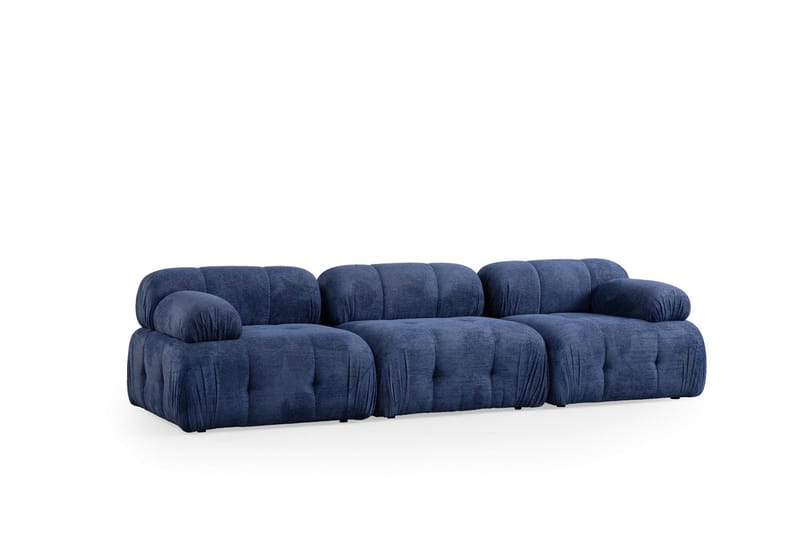 Belgin Bubblig Soffa 3-sits med fasta armstöd - Blå - Möbler - Soffa - Modulsoffa - Komplett modulsoffa