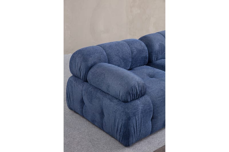 Belgin Bubblig Soffa 3-sits med fasta armstöd - Blå - Möbler - Soffa - Modulsoffa - Komplett modulsoffa