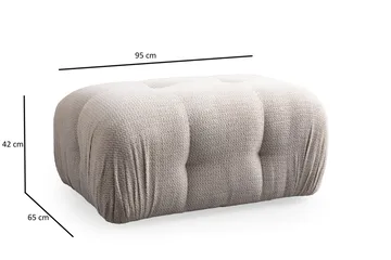 Belgin Bubblig Soffa 3-sits med fasta armstöd - Cream - Möbler - Soffa - Modulsoffa - Komplett modulsoffa