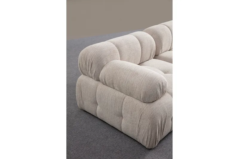 Belgin Bubblig Soffa 3-sits med fasta armstöd - Cream - Möbler - Soffa - Modulsoffa - Komplett modulsoffa