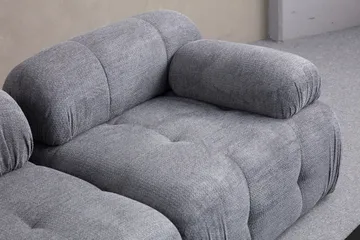 Belgin Bubblig Soffa 3-sits med fasta armstöd - Grå - Möbler - Soffa - Modulsoffa - Komplett modulsoffa