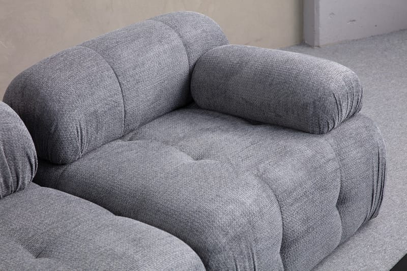 Belgin Bubblig Soffa 3-sits med fasta armstöd - Grå - Möbler - Soffa - Modulsoffa - Komplett modulsoffa