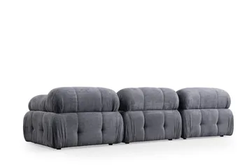 Belgin Bubblig Soffa 3-sits med fasta armstöd - Grå - Möbler - Soffa - Modulsoffa - Komplett modulsoffa