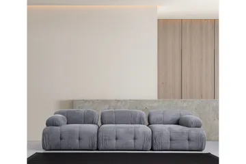 Belgin Bubblig Soffa 3-sits med fasta armstöd - Grå - Möbler - Soffa - Modulsoffa - Komplett modulsoffa