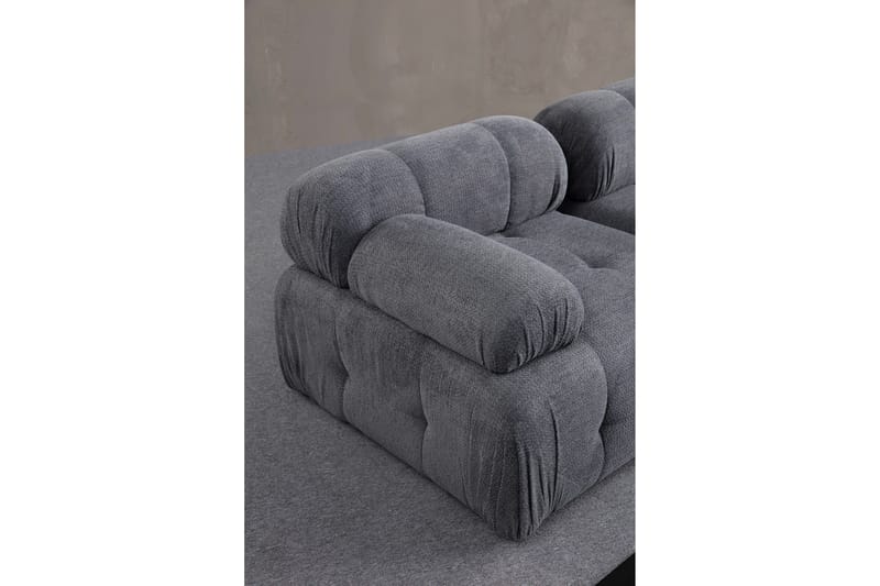 Belgin Bubblig Soffa 3-sits med fasta armstöd - Grå - Möbler - Soffa - Modulsoffa - Komplett modulsoffa
