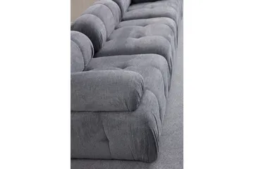 Belgin Bubblig Soffa 3-sits med fasta armstöd - Grå - Möbler - Soffa - Modulsoffa - Komplett modulsoffa