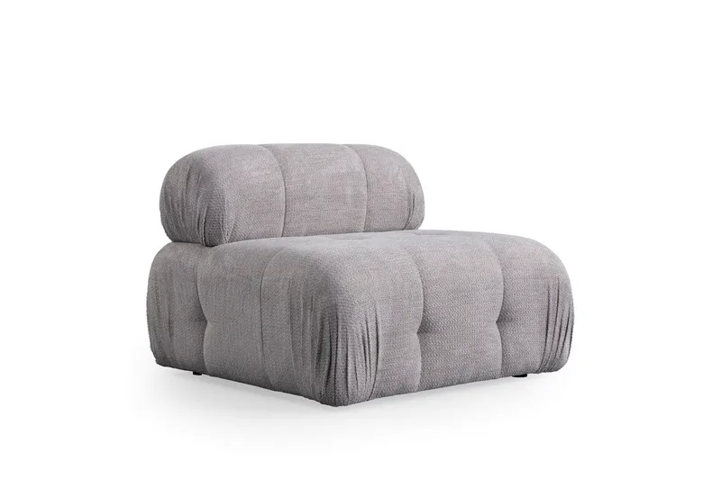 Belgin Bubblig Soffa 3-sits med fasta armstöd - Ljusgrå - Möbler - Soffa - Modulsoffa - Komplett modulsoffa