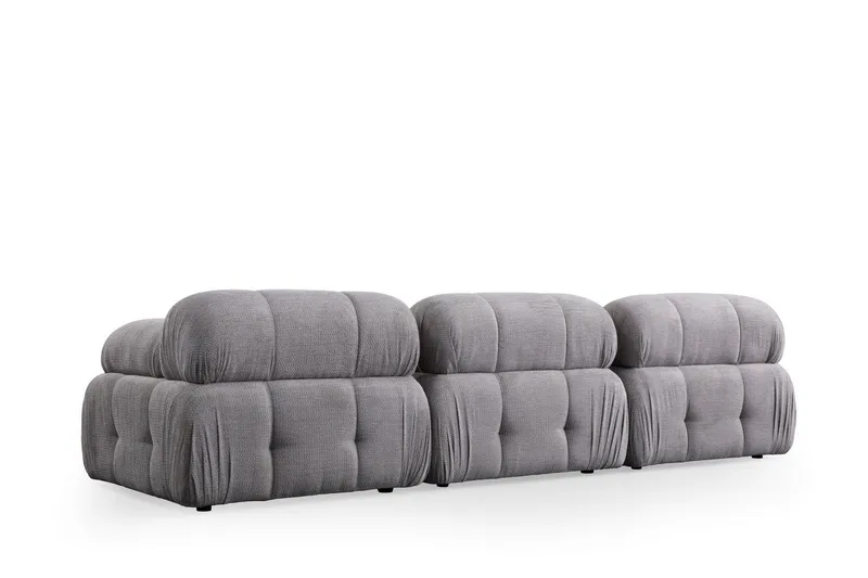 Belgin Bubblig Soffa 3-sits med fasta armstöd - Ljusgrå - Möbler - Soffa - Modulsoffa - Komplett modulsoffa