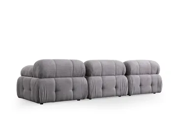 Belgin Bubblig Soffa 3-sits med fasta armstöd - Ljusgrå - Möbler - Soffa - Modulsoffa - Komplett modulsoffa