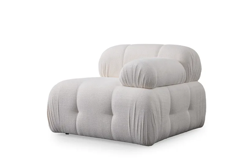 Belgin Bubblig Soffa 3-sits med fasta armstöd - Vit - Möbler - Soffa - Modulsoffa - Komplett modulsoffa