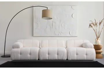 Belgin Bubblig Soffa 3-sits med fasta armstöd - Vit - Möbler - Soffa - 3 sits soffa