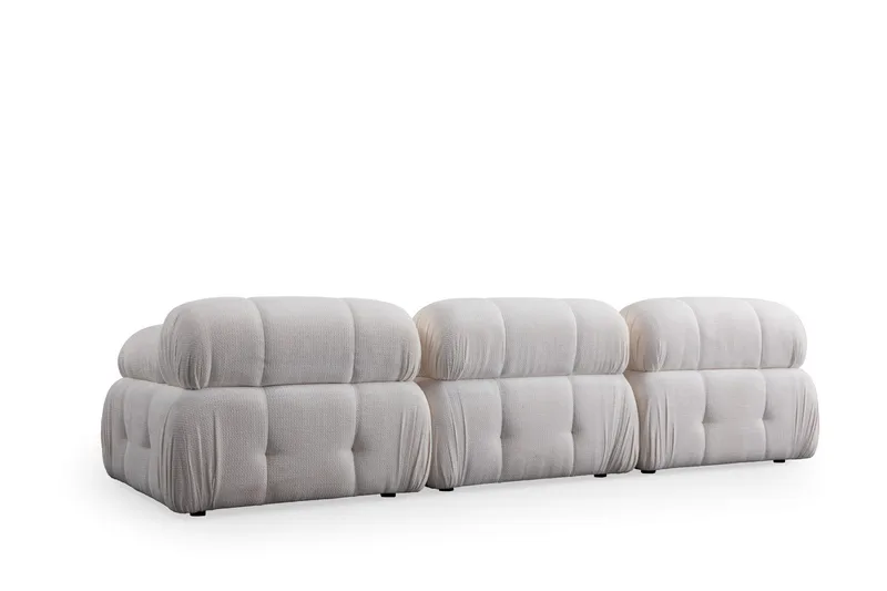 Belgin Bubblig Soffa 3-sits med fasta armstöd - Vit - Möbler - Soffa - Modulsoffa - Komplett modulsoffa