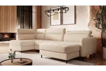 Berrto Soffa med Divan och Schäslong 5-sits - Beige - Möbler - Soffa - U-soffa