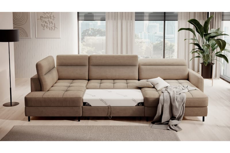 Berrto Soffa med Divan och Schäslong 5-sits - Beige - Möbler - Soffa - U-soffa