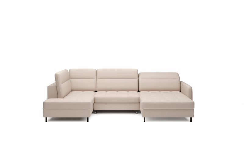 Berrto Soffa med Divan och Schäslong 5-sits, Beige