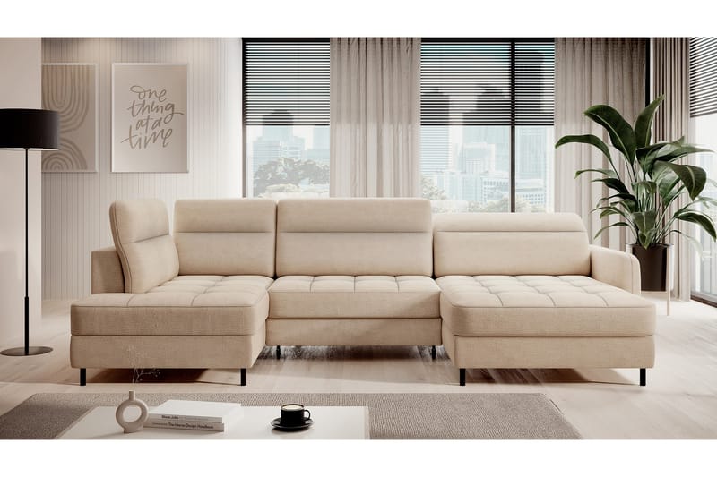 Berrto Soffa med Divan och Schäslong 5-sits - Beige - Möbler - Soffa - U-soffa