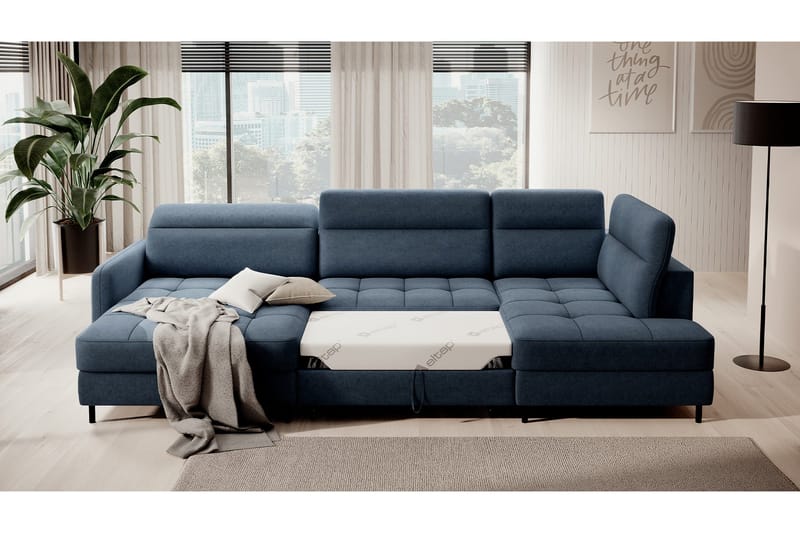 Berrto Soffa med Divan och Schäslong 5-sits - Blå - Möbler - Soffa - U-soffa