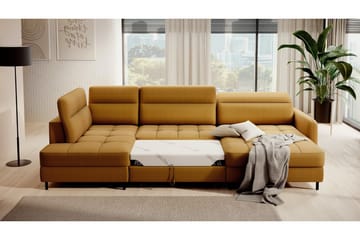 Berrto Soffa med Divan och Schäslong 5-sits - Guld - Möbler - Soffa - U-soffa