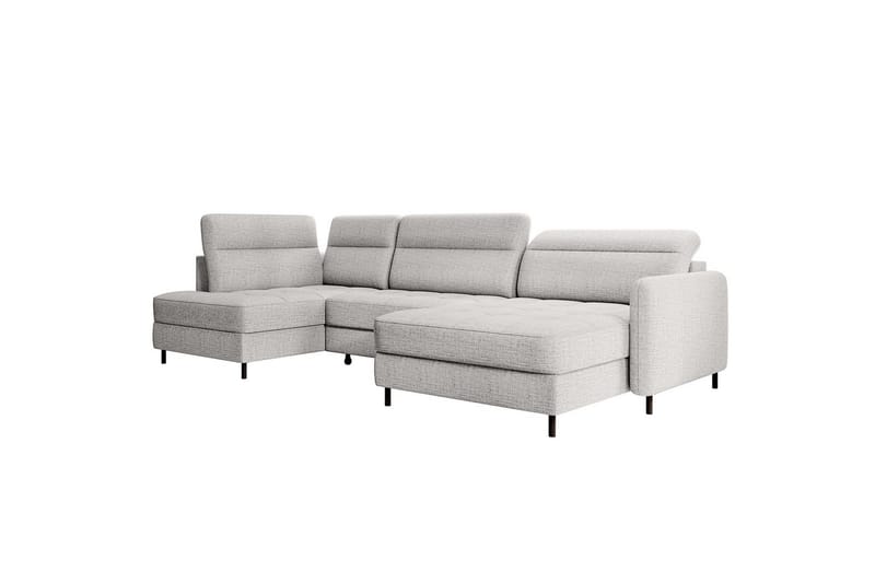 Berrto Soffa med Divan och Schäslong 5-sits - Ljusgrå - Möbler - Soffa - U-soffa