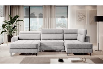 Berrto Soffa med Divan och Schäslong 5-sits - Ljusgrå - Möbler - Soffa - U-soffa