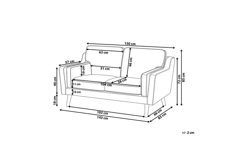 Bertha Soffa 2-sits - Brun/Ljust trä - Möbler - Soffa - 2 sits soffa
