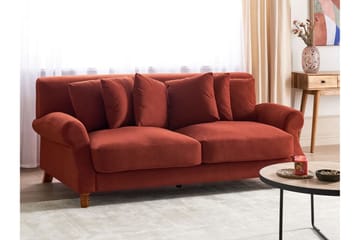 Bijan Soffa 2-sits - Röd/Mörkt trä - Möbler - Soffa - 2 sits soffa