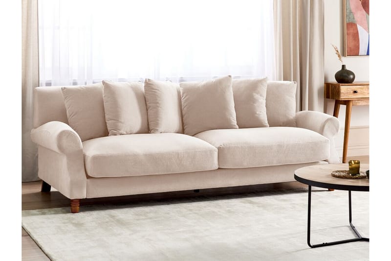 Bijan Soffa 3-sits - Beige/Mörkt trä - Möbler - Soffa - 3 sits soffa