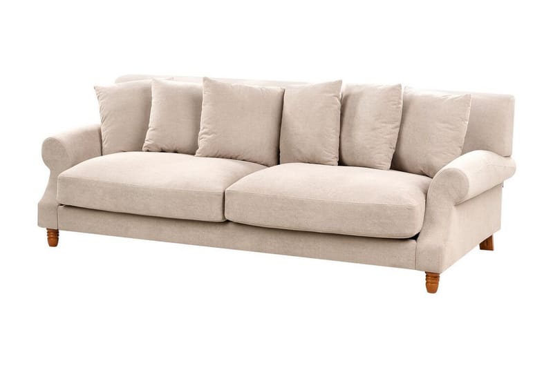 Bijan Soffa 3-sits - Beige/Mörkt trä - Möbler - Soffa - 3 sits soffa