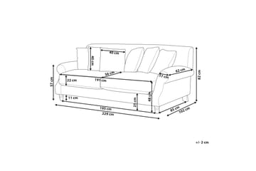Bijan Soffa 3-sits - Röd/Mörkt trä - Möbler - Soffa - 3 sits soffa