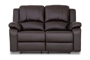 Norbo Liten Reclinersoffa 2-sits Konstläder - Fällbar soffa - Biosoffa - Brun - Möbler - Soffa - Biosoffa & reclinersoffa - 2 sits biosoffa & reclinersoffa