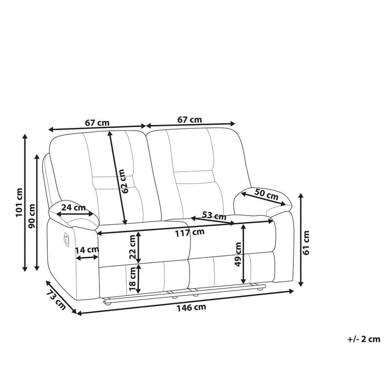 2-sits soffa Rovik - Beige - Möbler - Soffa - Biosoffa & reclinersoffa