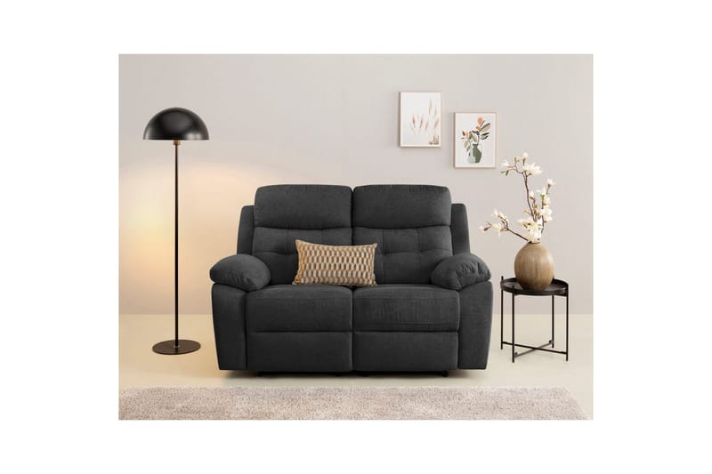 2-sitssoffa Lannilis Antracit, Tyg/Trä/Metall - Antracit, Tyg/Trä/Metall - Möbler - Soffa - Biosoffa & reclinersoffa