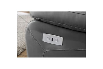 2-sitssoffa Lannilis Grå, PU/trä/metall - Grå, PU/trä/metall - Möbler - Soffa - Biosoffa & reclinersoffa