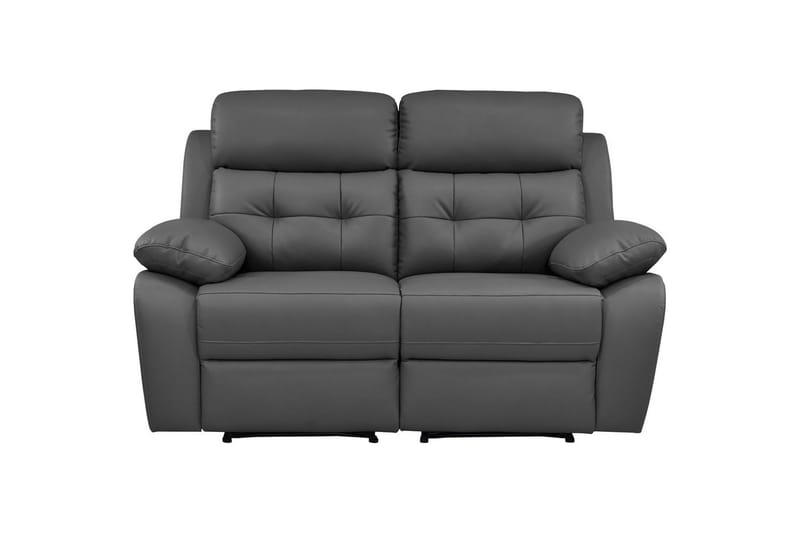 2-sitssoffa Lannilis Grå, PU/trä/metall - Grå, PU/trä/metall - Möbler - Soffa - Biosoffa & reclinersoffa