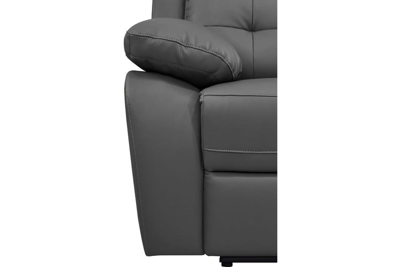 2-sitssoffa Lannilis Grå, PU/trä/metall - Grå, PU/trä/metall - Möbler - Soffa - Biosoffa & reclinersoffa