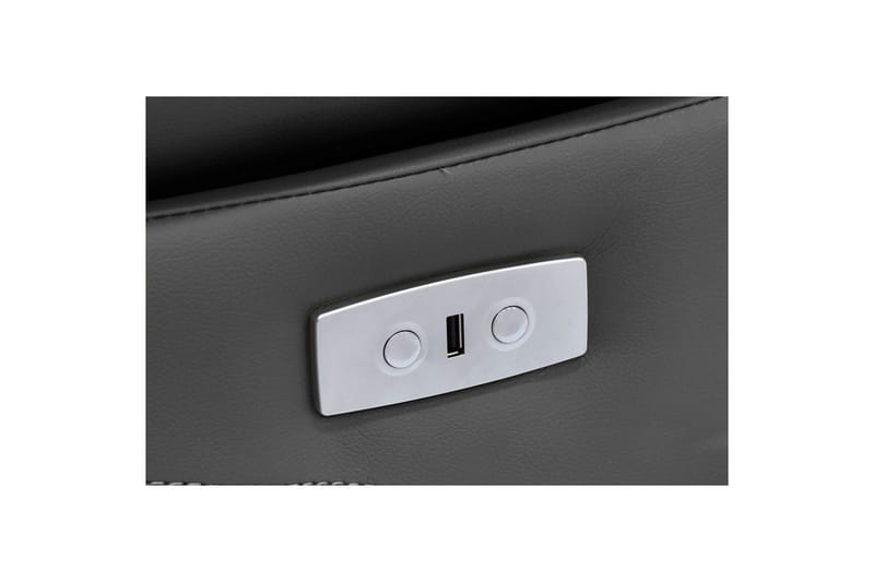 2-sitssoffa Lannilis Grå, PU/trä/metall - Grå, PU/trä/metall - Möbler - Soffa - Biosoffa & reclinersoffa