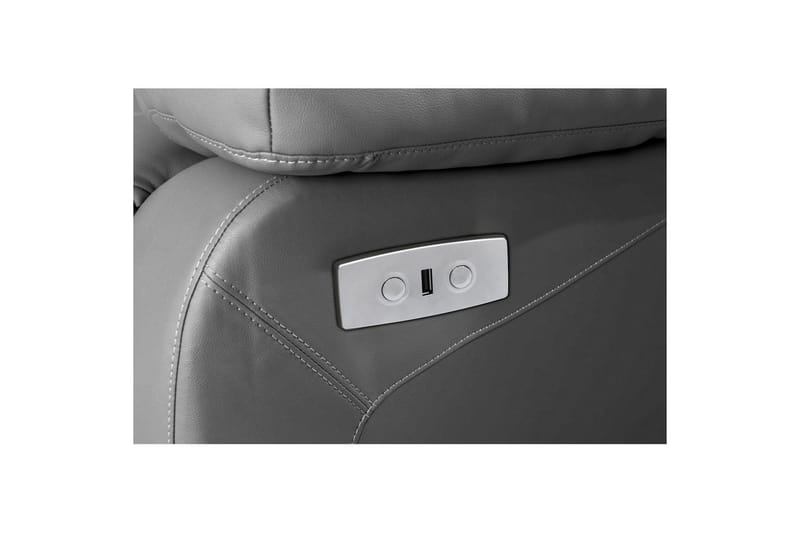 2-sitssoffa Lannilis Grå, PU/trä/metall - Grå, PU/trä/metall - Möbler - Soffa - Biosoffa & reclinersoffa