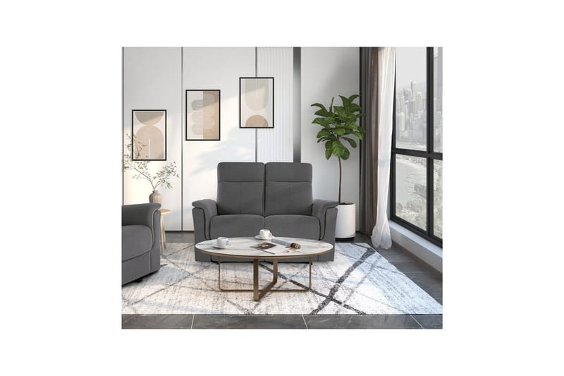 2-sitssoffa Southbrook Antracit, Tyg/Trä/Metall, Elektrisk vilstol - Antracit, Tyg/Trä/Metall, Elektrisk vilstol - Möbler - Soffa - Biosoffa & reclinersoffa