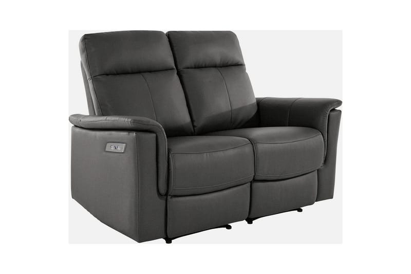 2-sitssoffa Southbrook Grå, PU/trä/metall, Elektrisk vilstol - Grå, PU/trä/metall, Elektrisk vilstol - Möbler - Soffa - Biosoffa & reclinersoffa