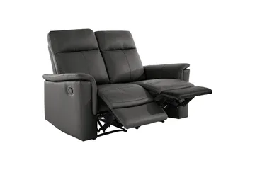 2-sitssoffa Southbrook Grå, PU/trä/metall, Manuell vilstol - Grå, PU/trä/metall, Manuell vilstol - Möbler - Soffa - Biosoffa & reclinersoffa