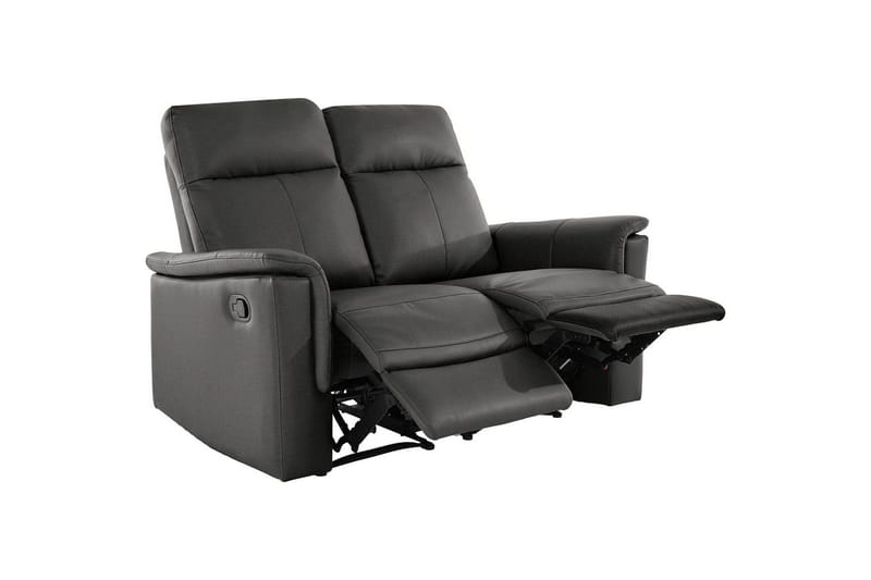 2-sitssoffa Southbrook Grå, PU/trä/metall, Manuell vilstol - Grå, PU/trä/metall, Manuell vilstol - Möbler - Soffa - Biosoffa & reclinersoffa