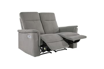 2-sitssoffa Southbrook Ljusgrå, Tyg/Trä/Metall, Elektrisk vilstol - Ljusgrå, Tyg/Trä/Metall, Elektrisk vilstol - Möbler - Soffa - Biosoffa & reclinersoffa